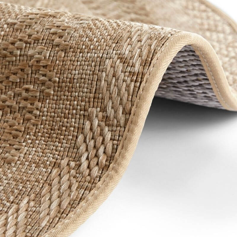 Indoor Outdoor Almendro Round Rug – Chevron Design