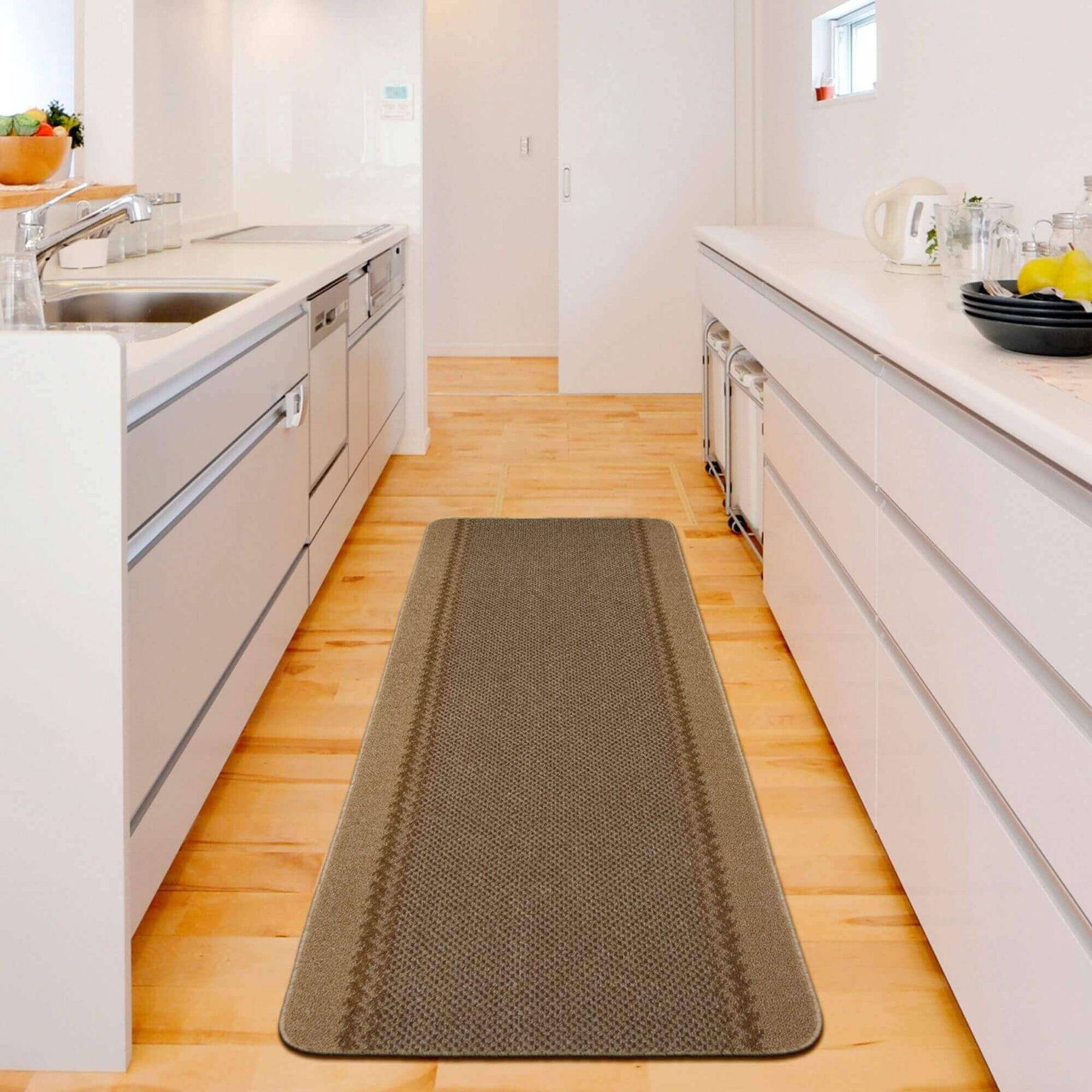 Washable Bordered Beige Rug – 116B