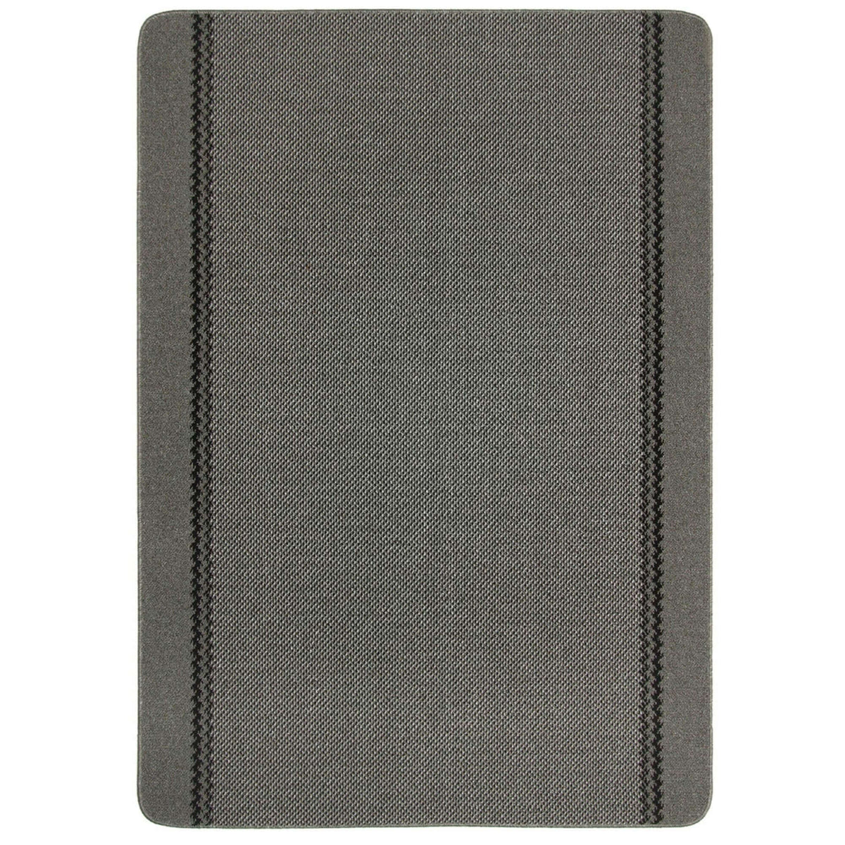 Washable Bordered Dark Grey Rug – 116D