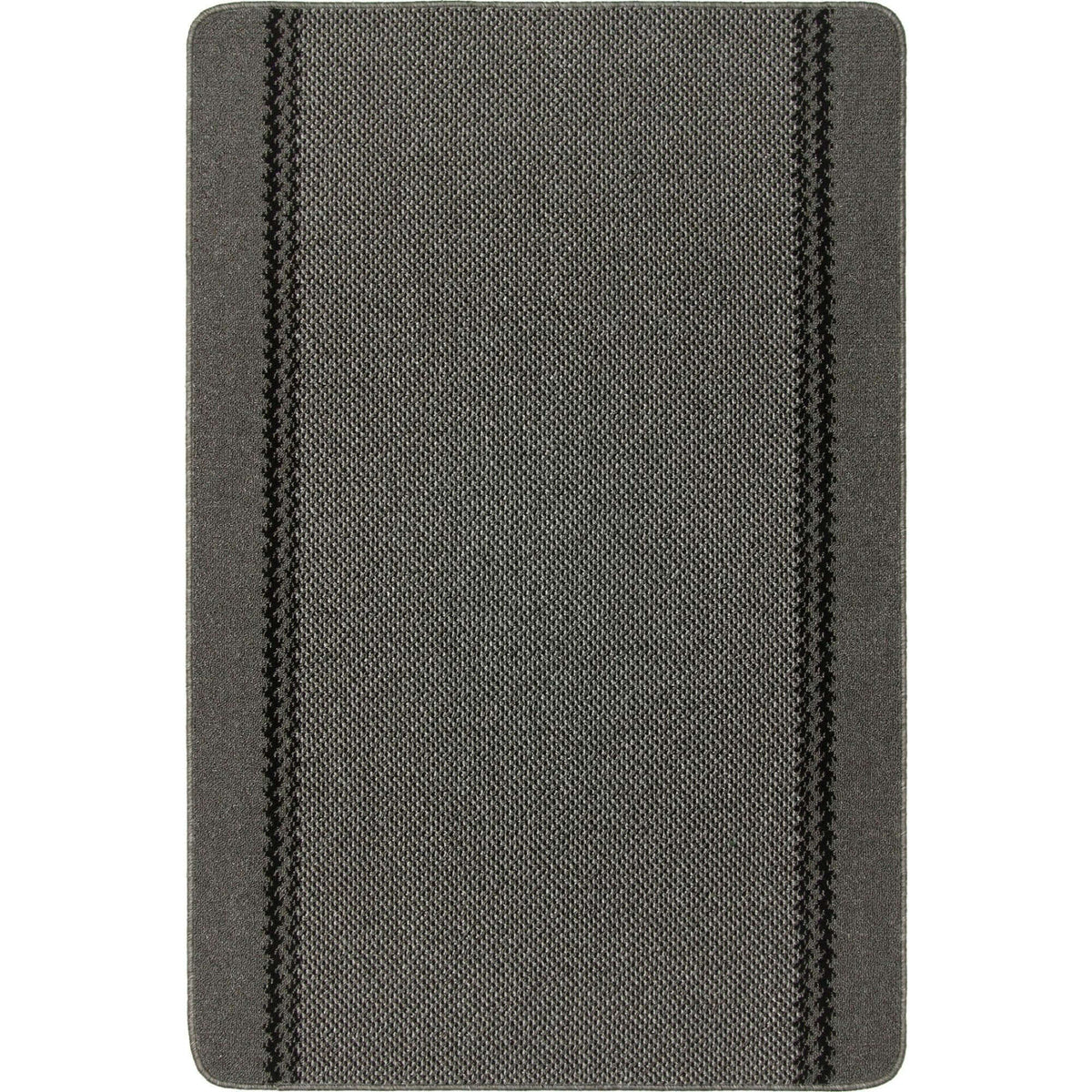 Washable Bordered Dark Grey Rug – 116D