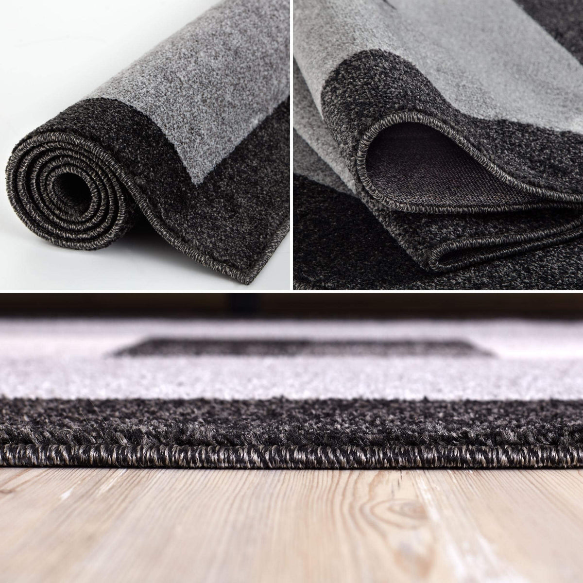 Ephesus Grey Black Rug – 7439GB