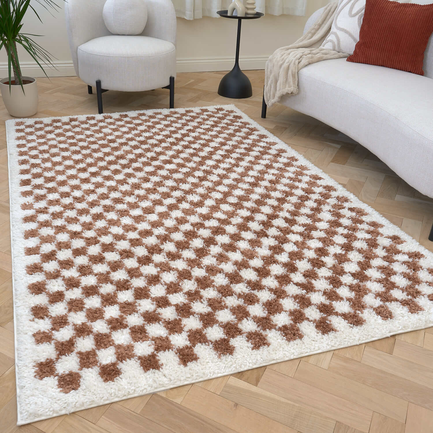 Moodi Shaggy Terra Pixelate Rug