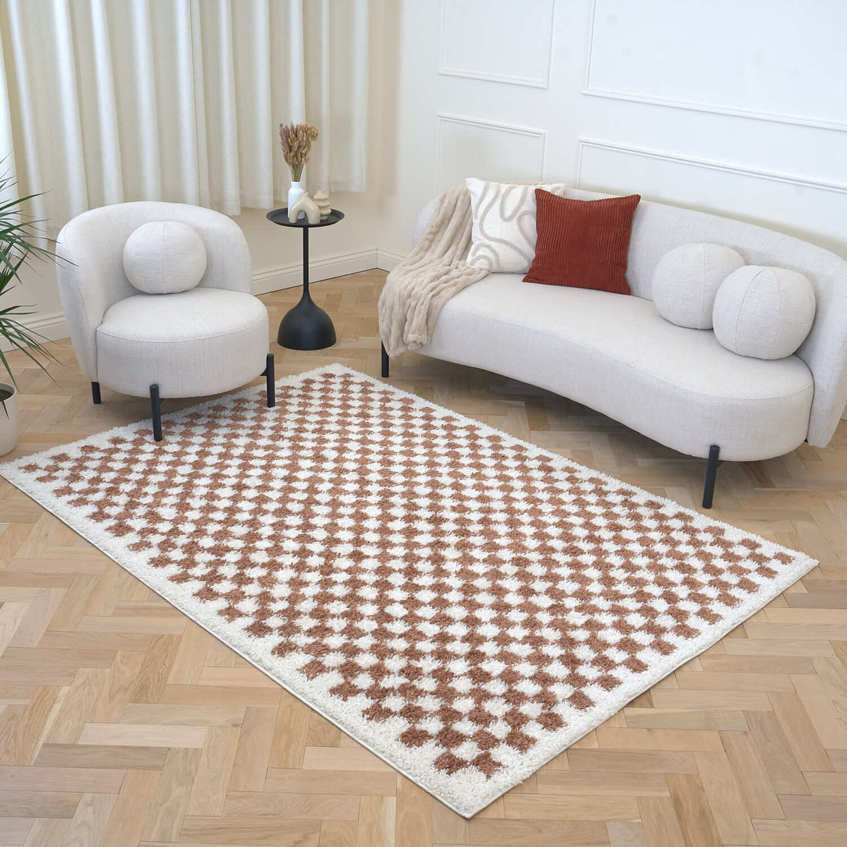 Moodi Shaggy Terra Pixelate Rug