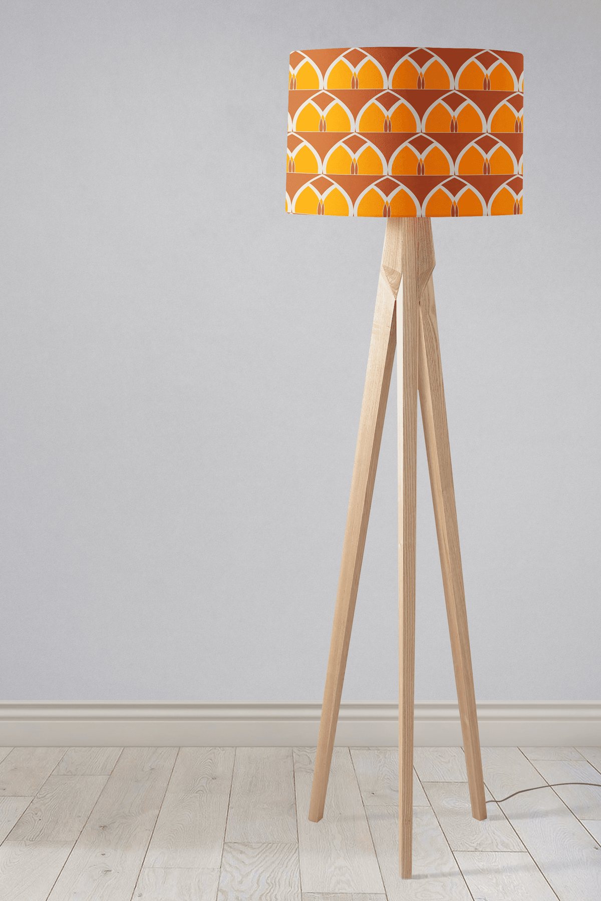 Orange and Yellow Geometric Arches Design Lampshade – Ceiling & Table Compatible