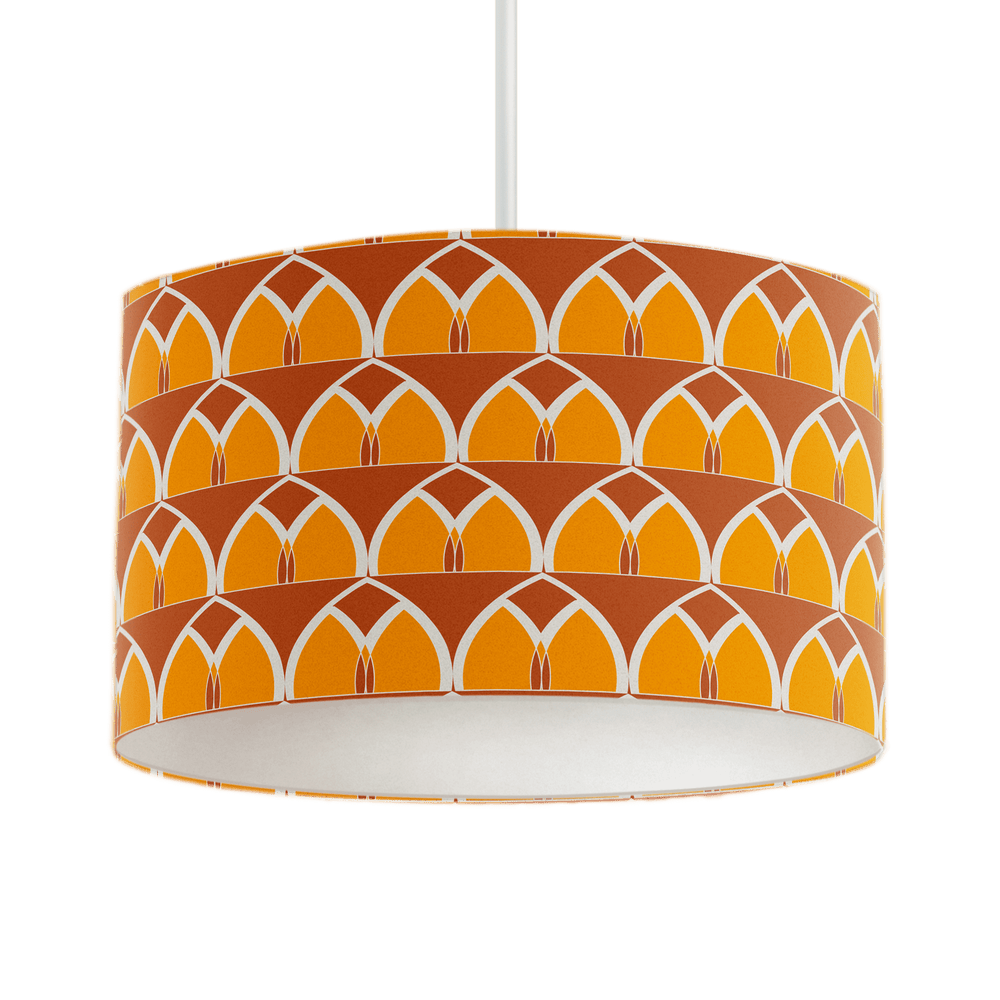 Orange and Yellow Geometric Arches Design Lampshade – Ceiling & Table Compatible