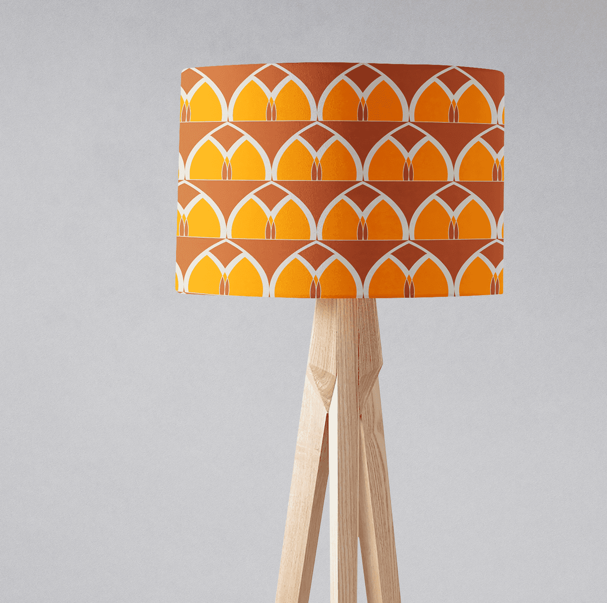 Orange and Yellow Geometric Arches Design Lampshade – Ceiling & Table Compatible