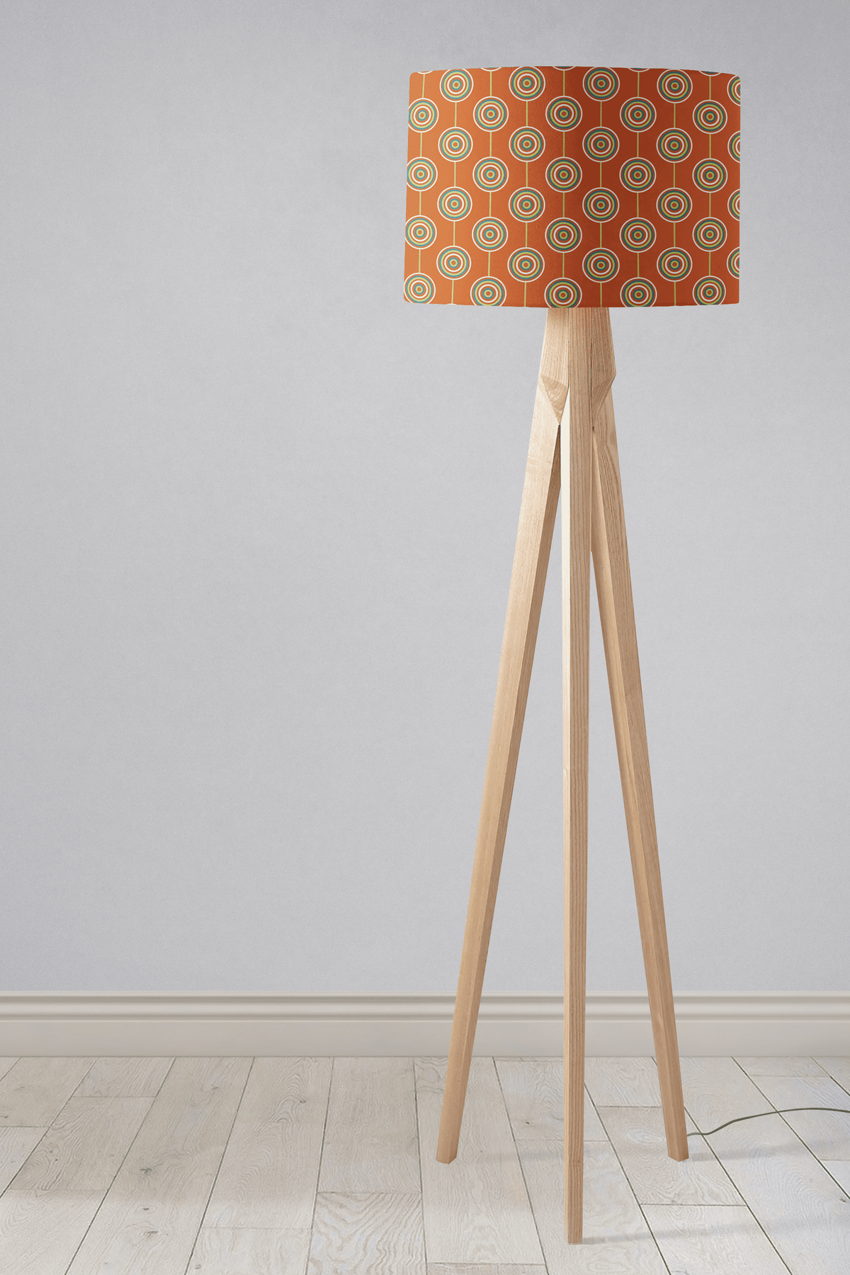 Orange Retro Circles Design Lampshade – Ceiling & Table Compatible
