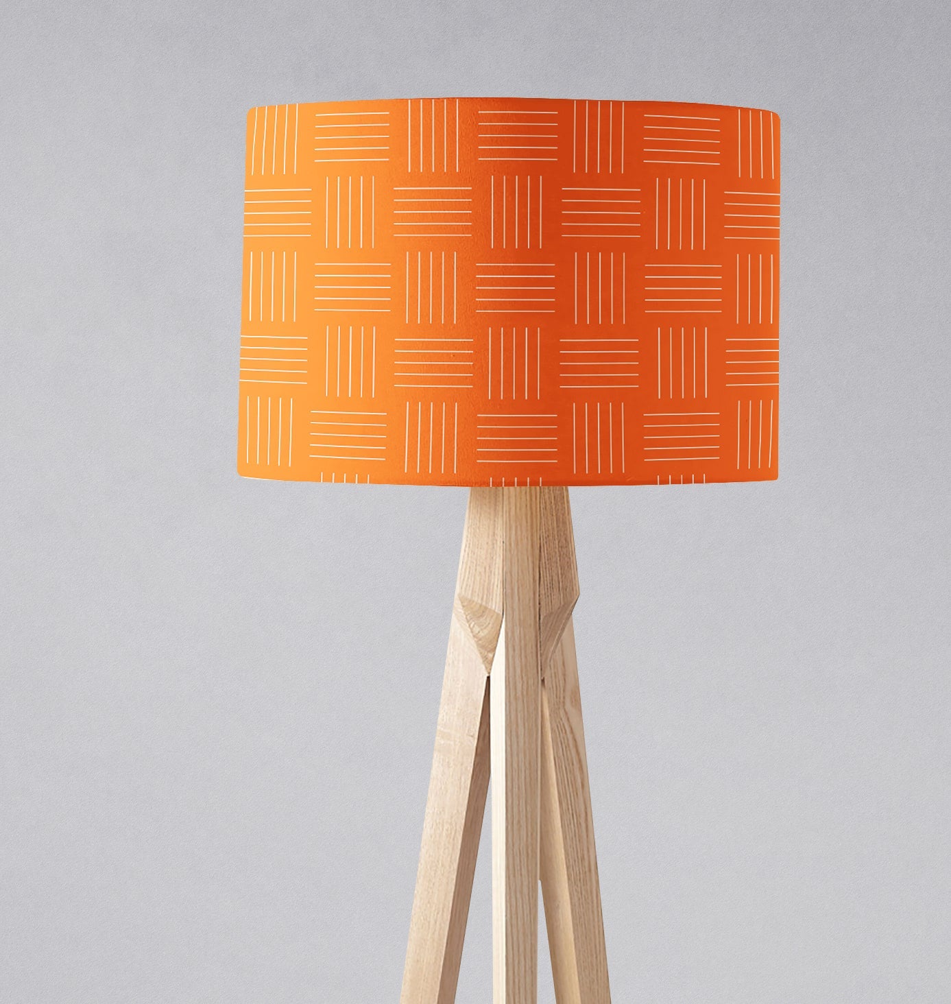 Orange Lines Geometric Contemporary Lampshade โ Ceiling & Table Compatible