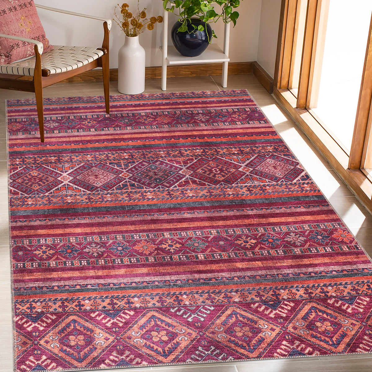 RW1322 machine washable rug being placed in a washing machine