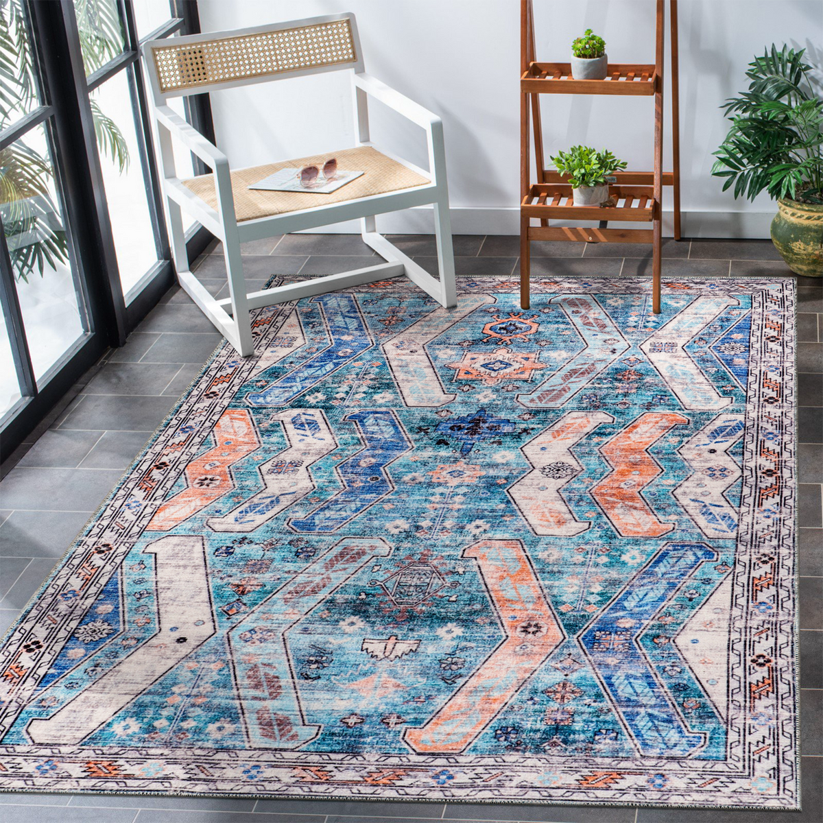 RW2002 washable chenille rug texture and pattern detail