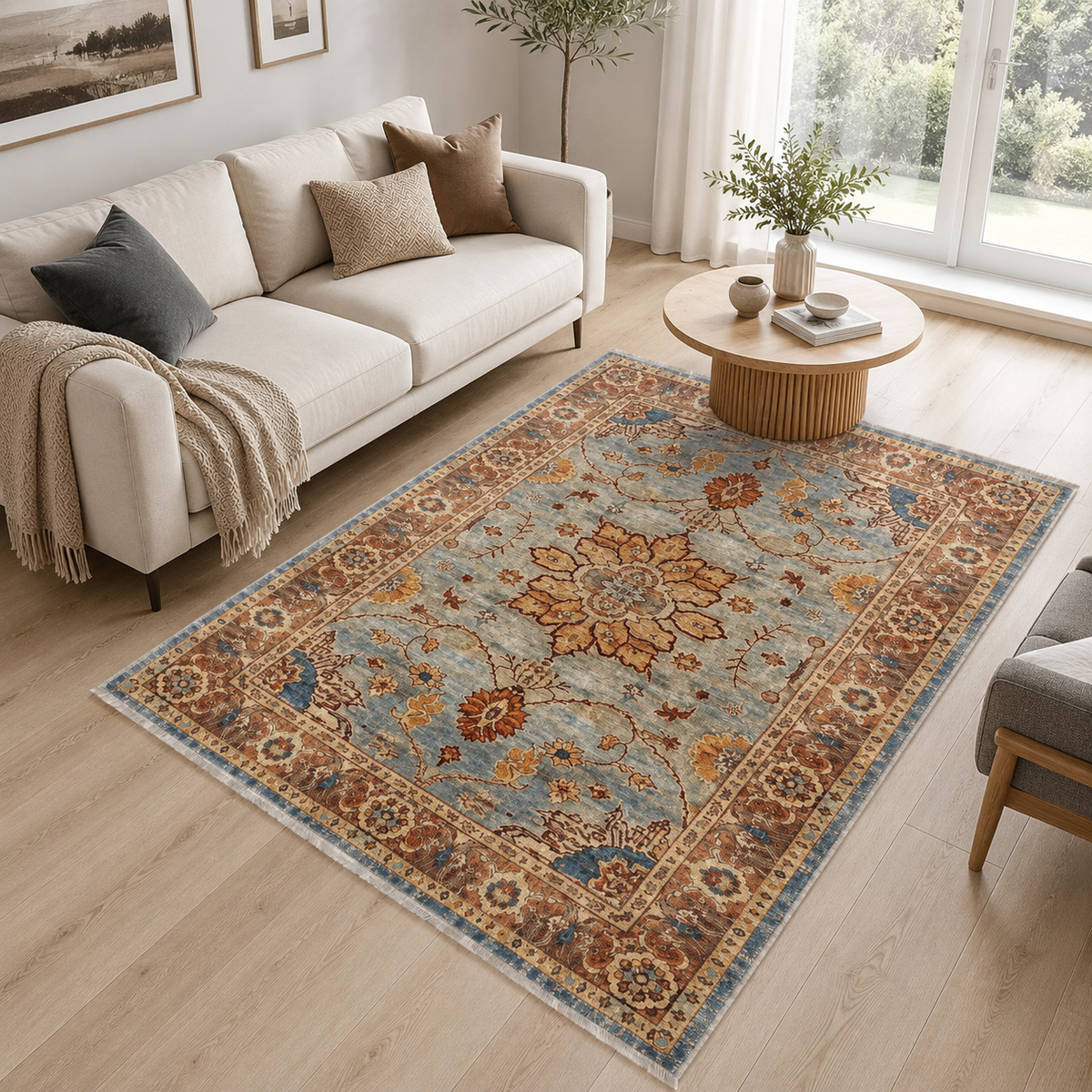 RW3034 washable chenille area rug, room scene