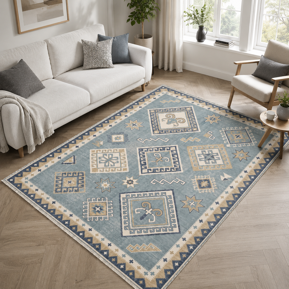 RW3054 washable chenille area rug, room scene