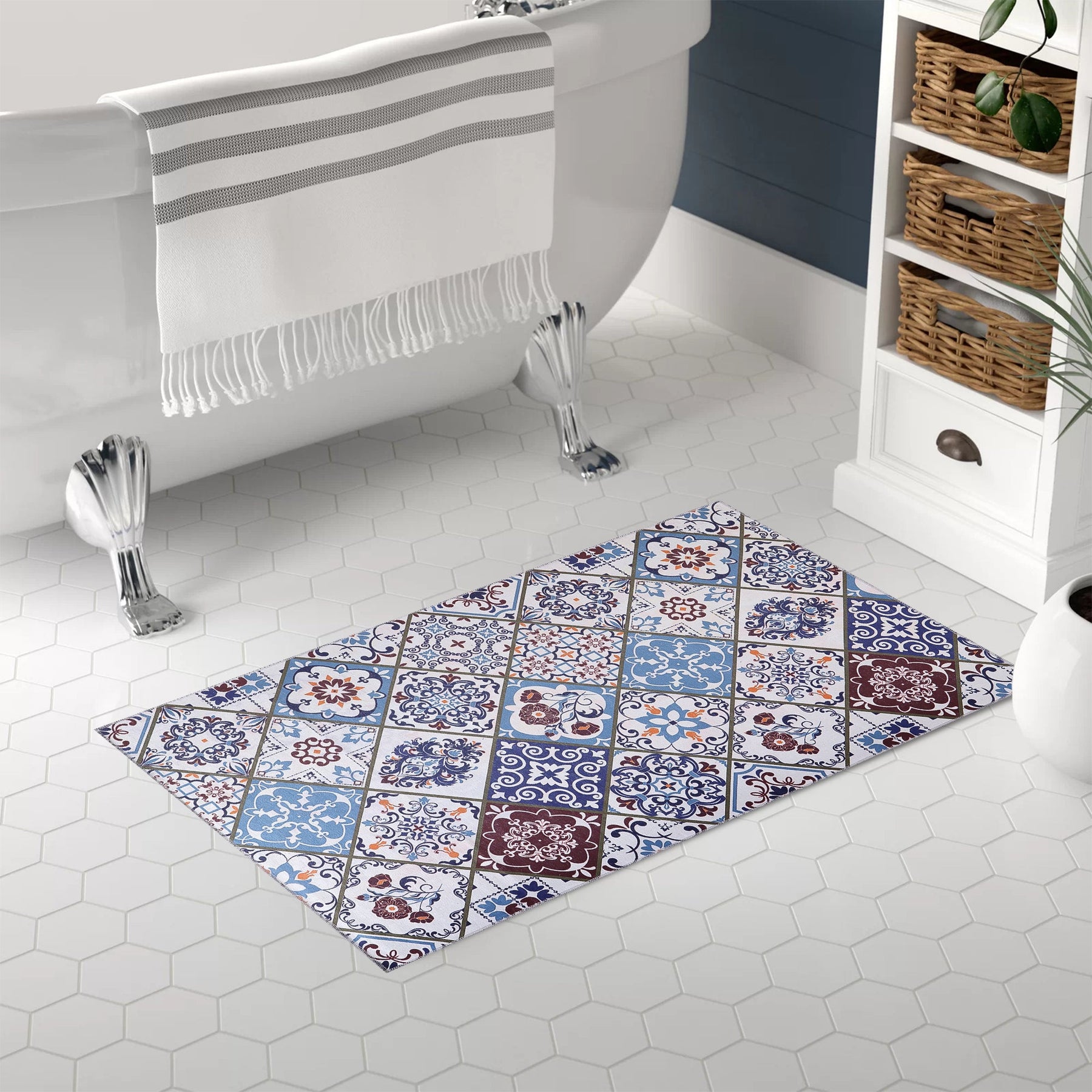 RW4002 washable chenille area rug, doormat