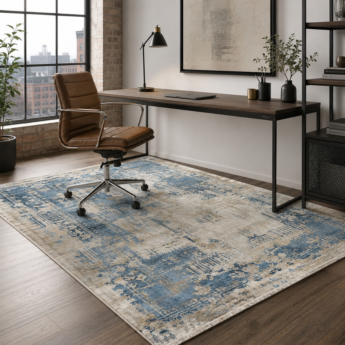 RW7007 washable chenille rug texture and pattern detail