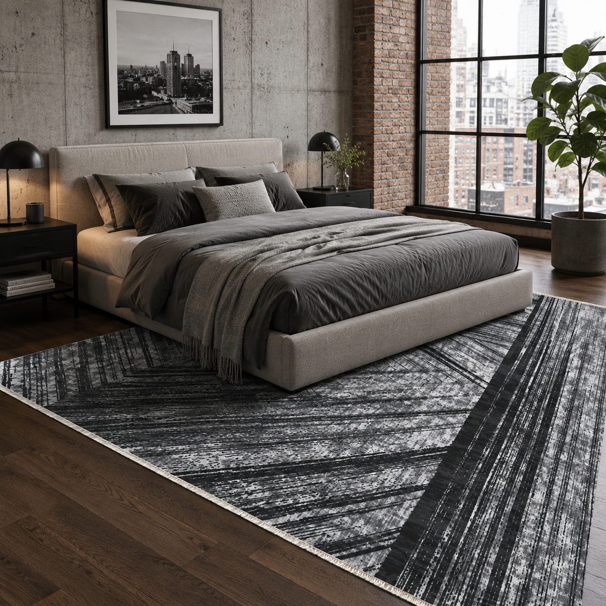 RW7037 washable chenille rug texture and pattern detail
