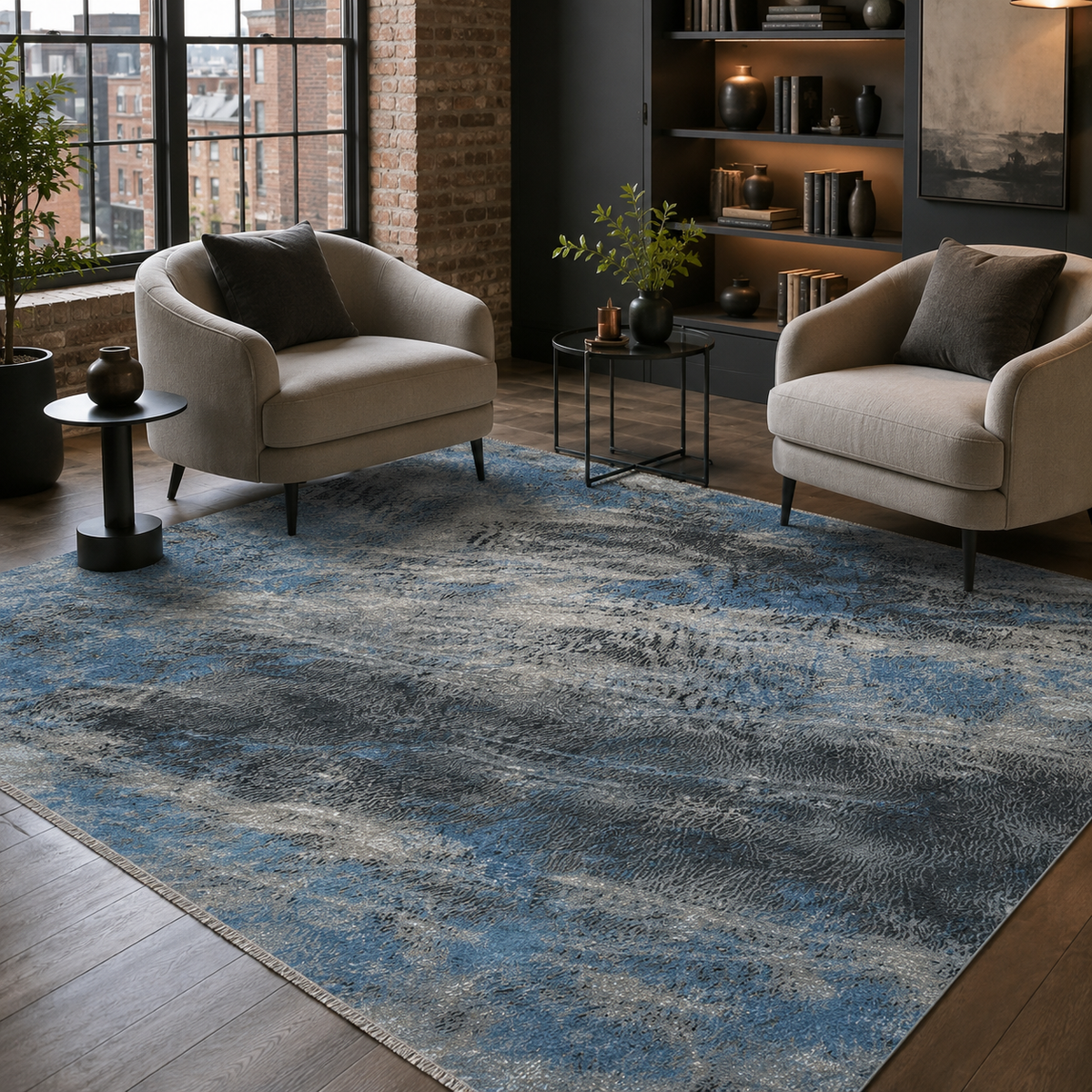 RW7044 washable chenille rug texture and pattern detail