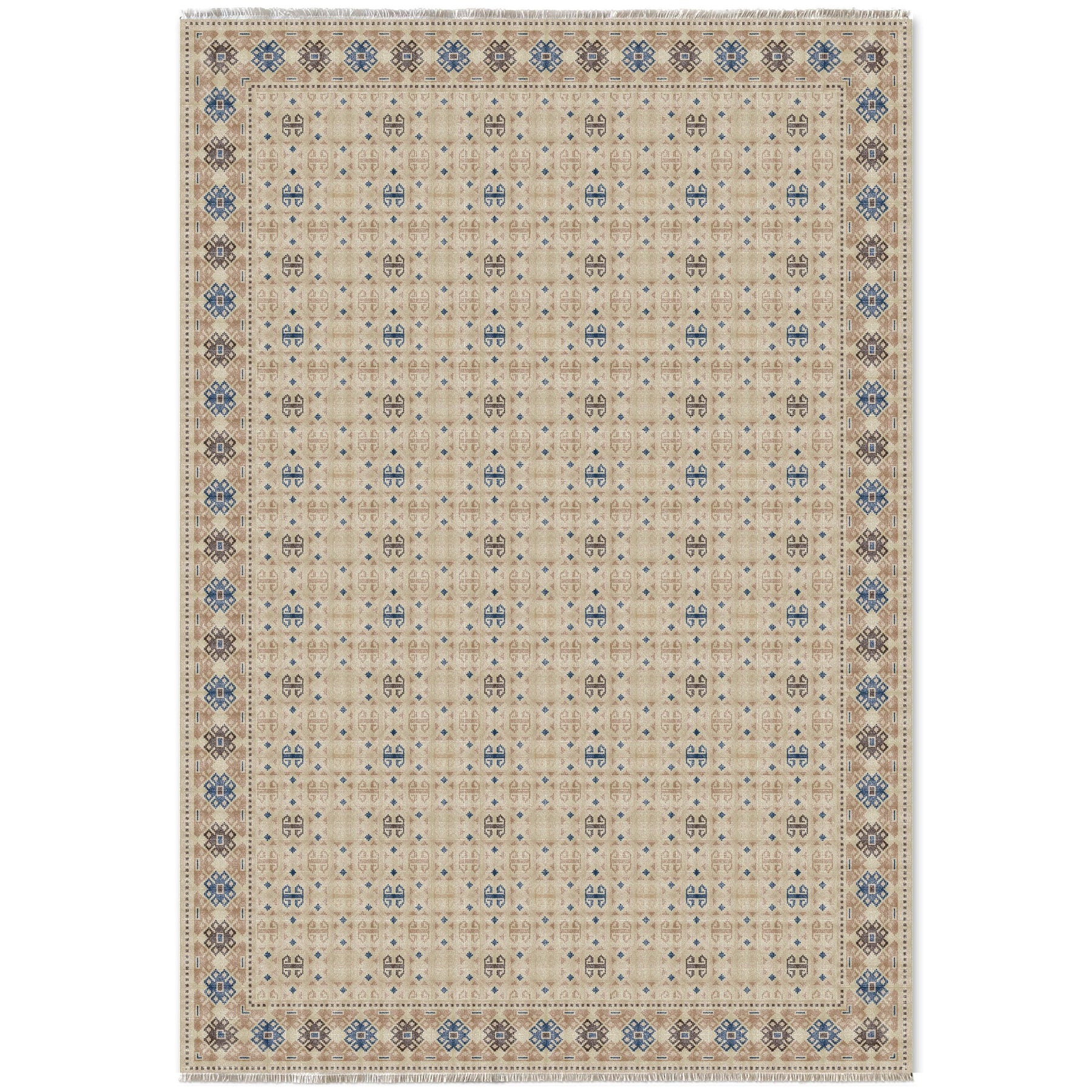 RW7049 washable chenille area rug viewed from above