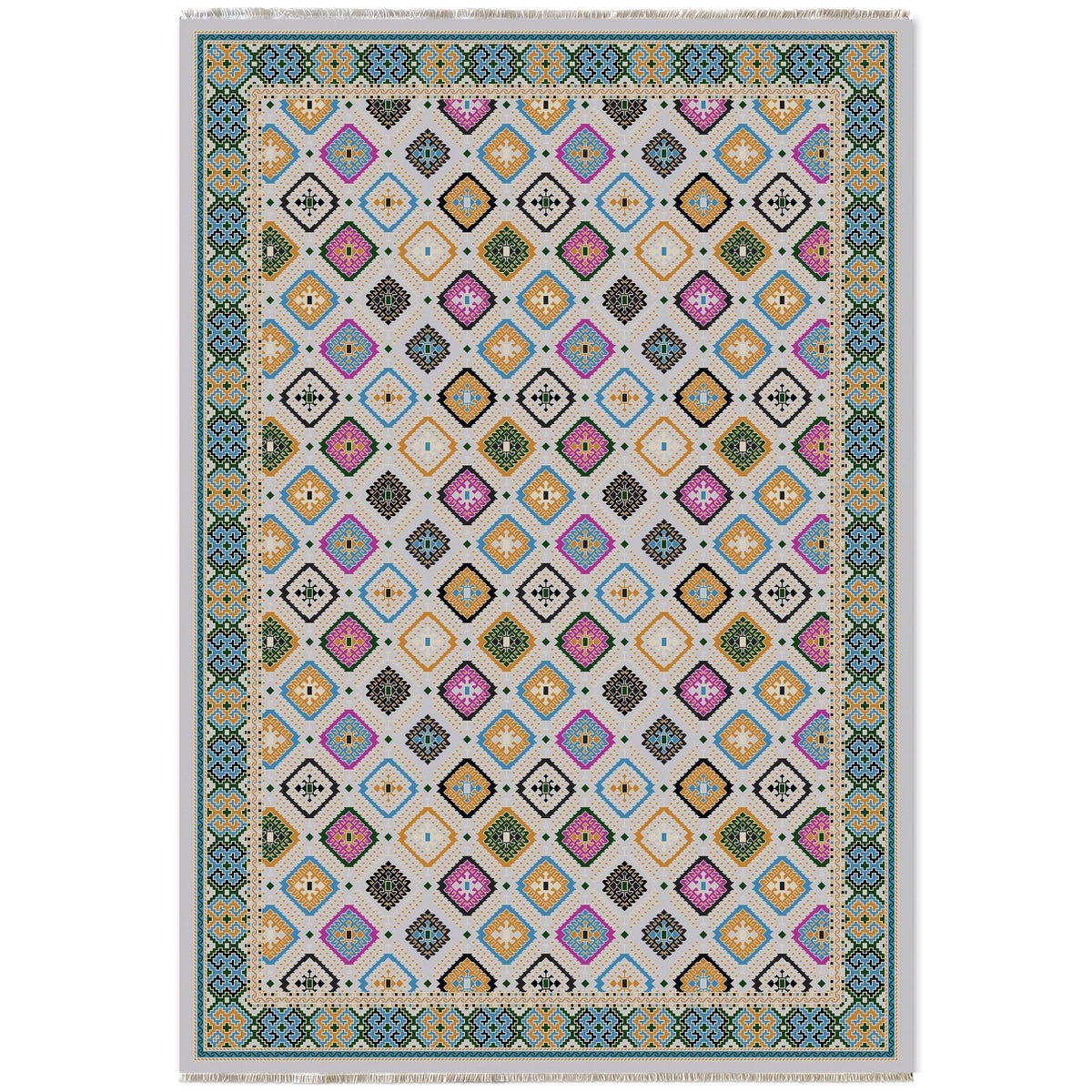 RW7062 washable chenille area rug viewed from above