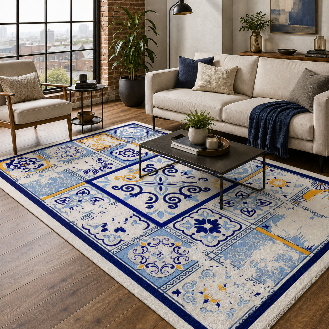 RW7063 washable chenille rug texture and pattern detail