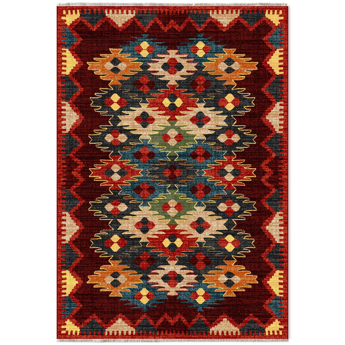 RW7066 washable chenille area rug viewed from above