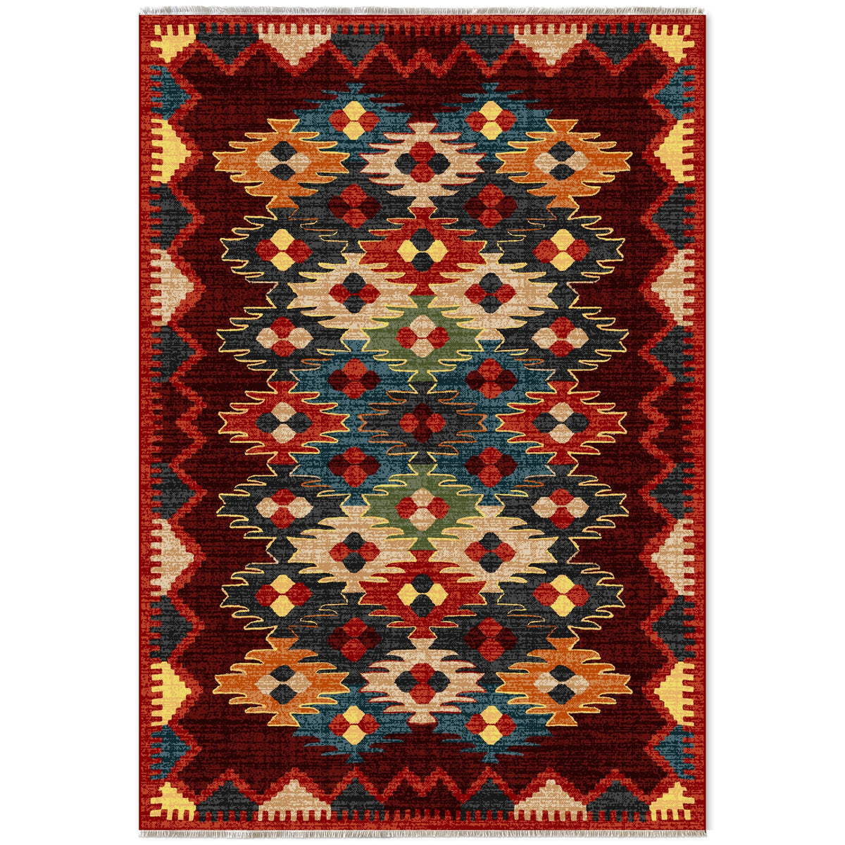 RW7066 washable chenille area rug viewed from above