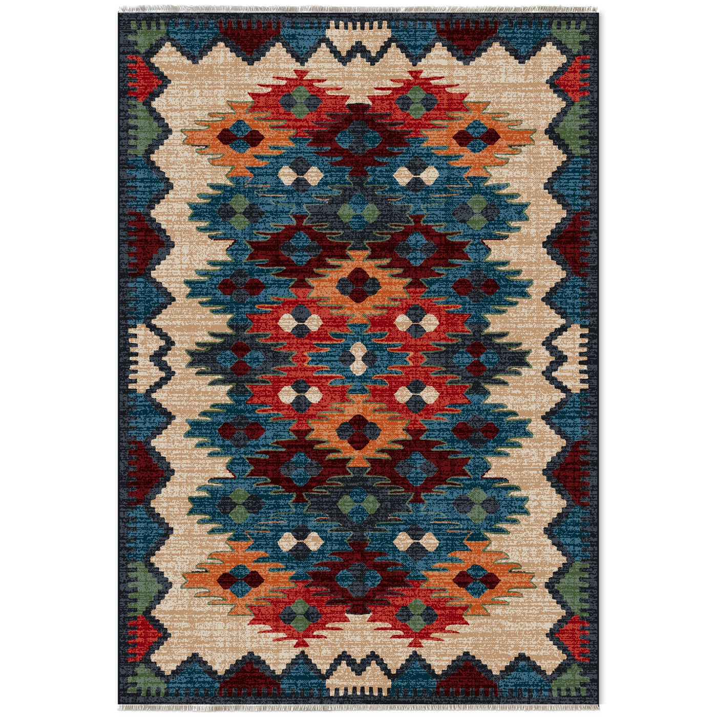 RW7067 washable chenille area rug viewed from above