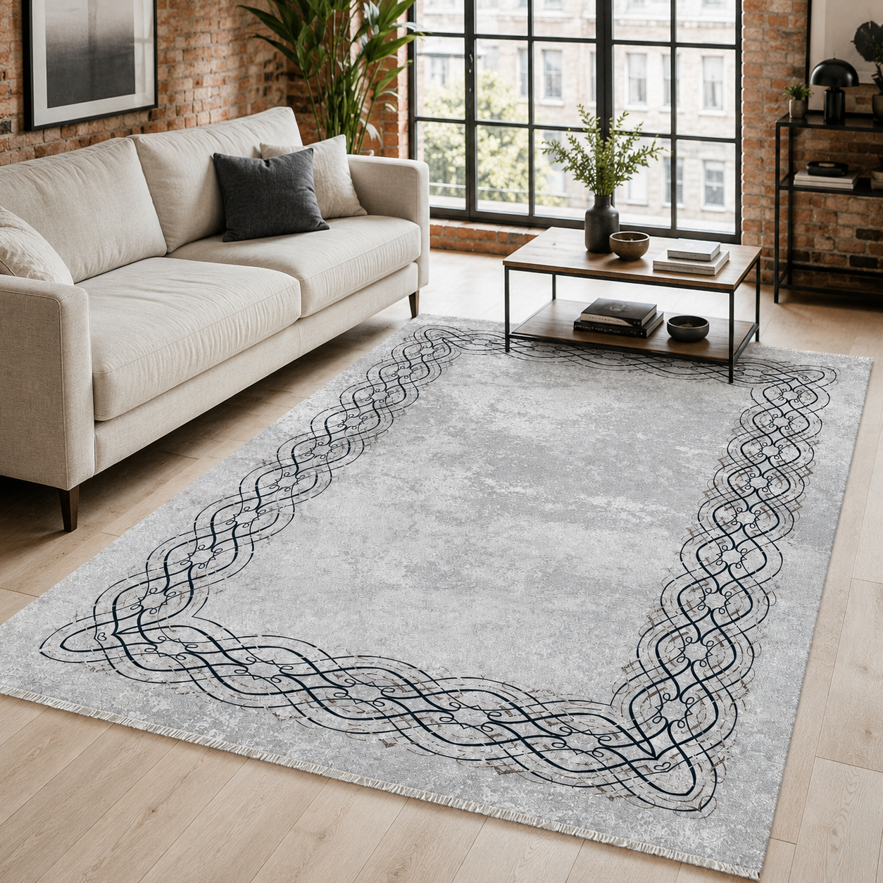 RW7075 washable chenille rug texture and pattern detail