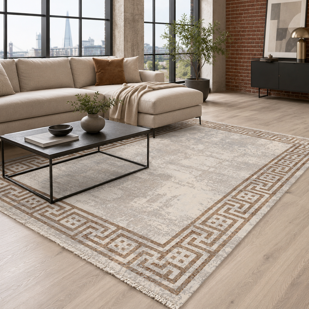 RW7077 washable chenille rug texture and pattern detail