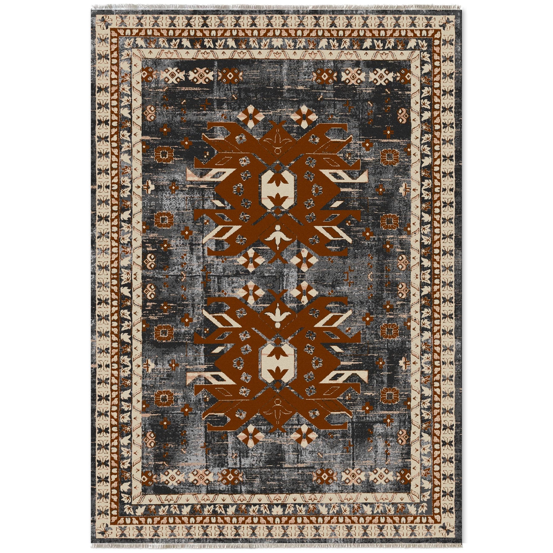 RW7084 washable chenille area rug viewed from above