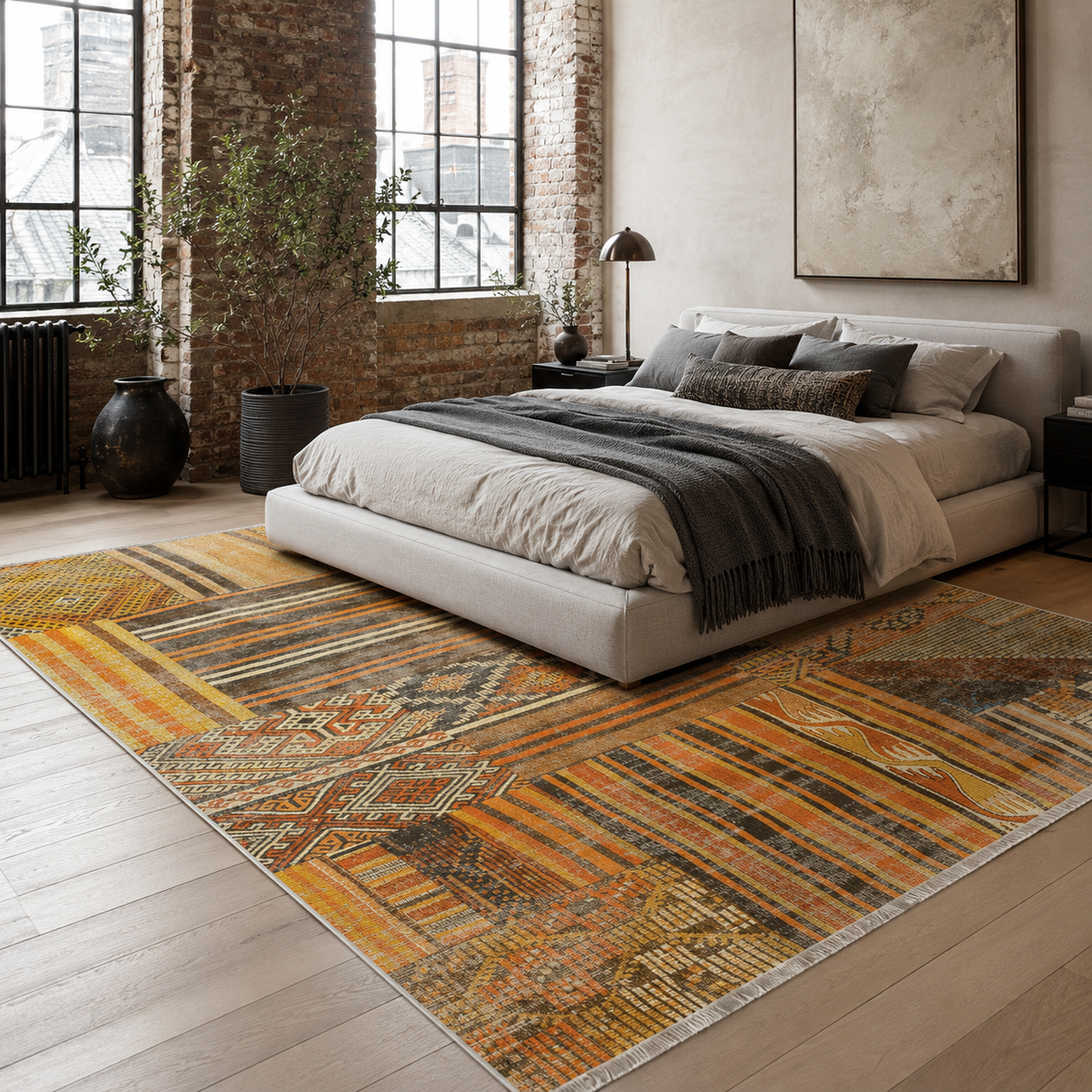 RW7091 washable chenille rug texture and pattern detail