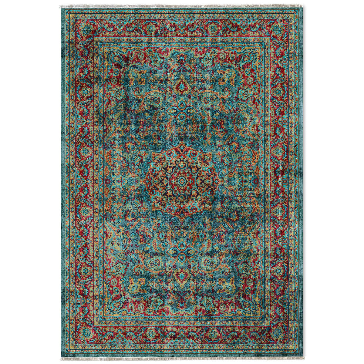 RW7105 washable chenille area rug viewed from above