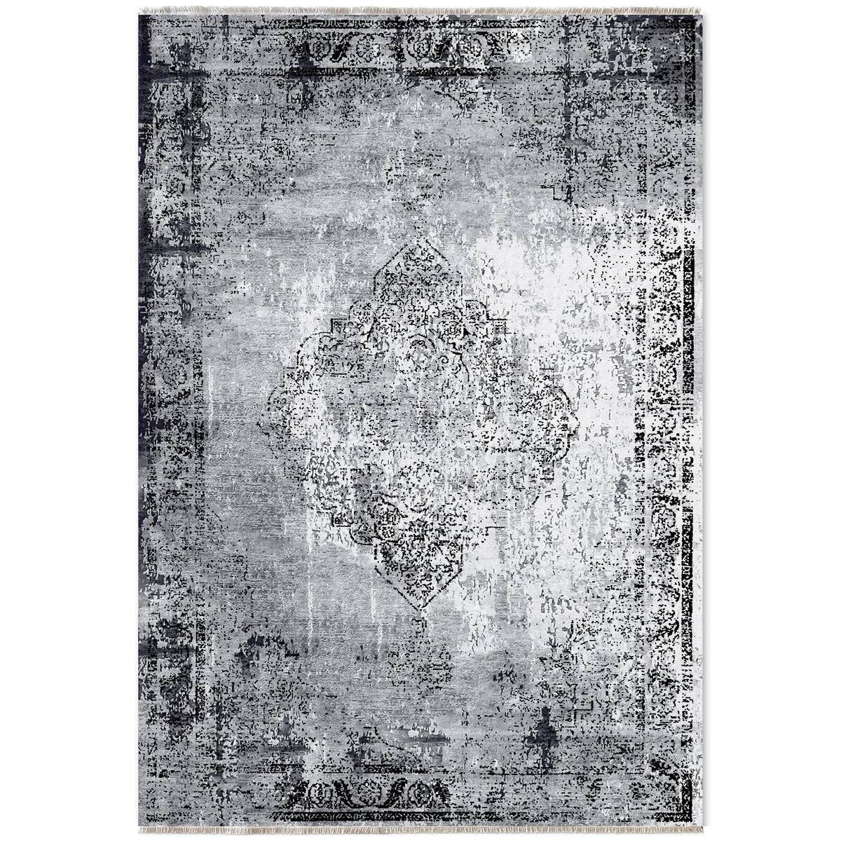 RW7107 washable chenille area rug viewed from above