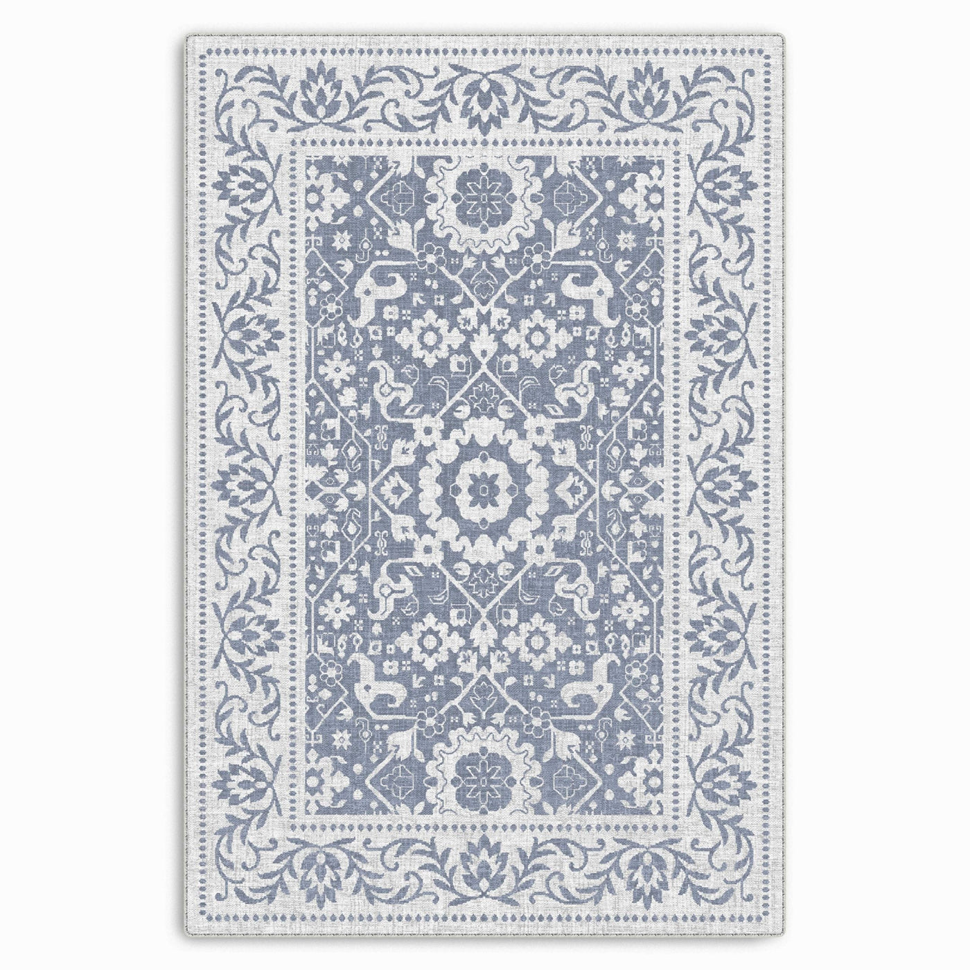 RW7124 washable chenille area rug viewed from above