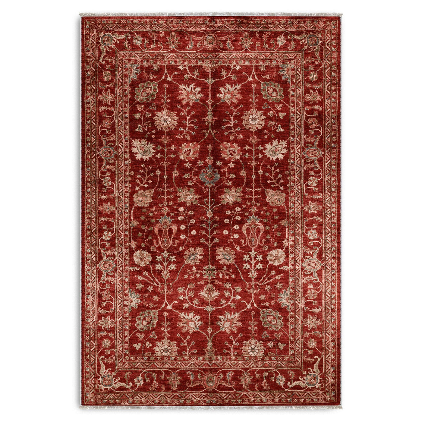 RW7135 washable chenille area rug viewed from above