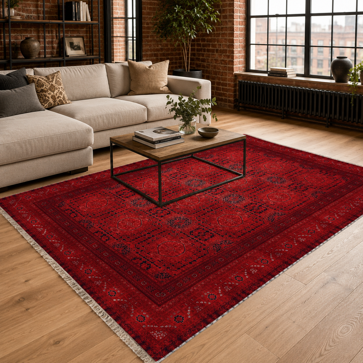 RW7137 washable chenille rug texture and pattern detail
