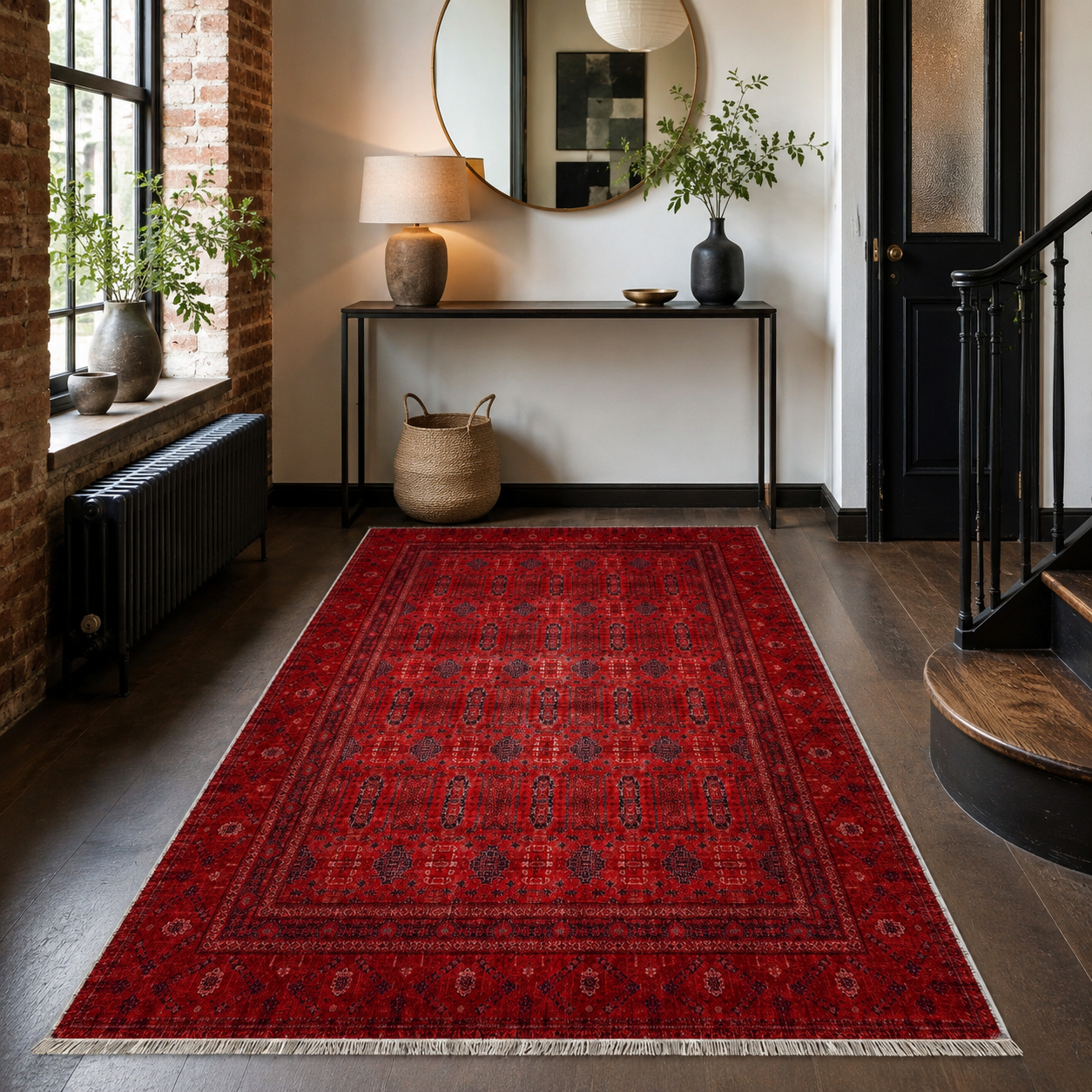 RW7138 washable chenille rug texture and pattern detail