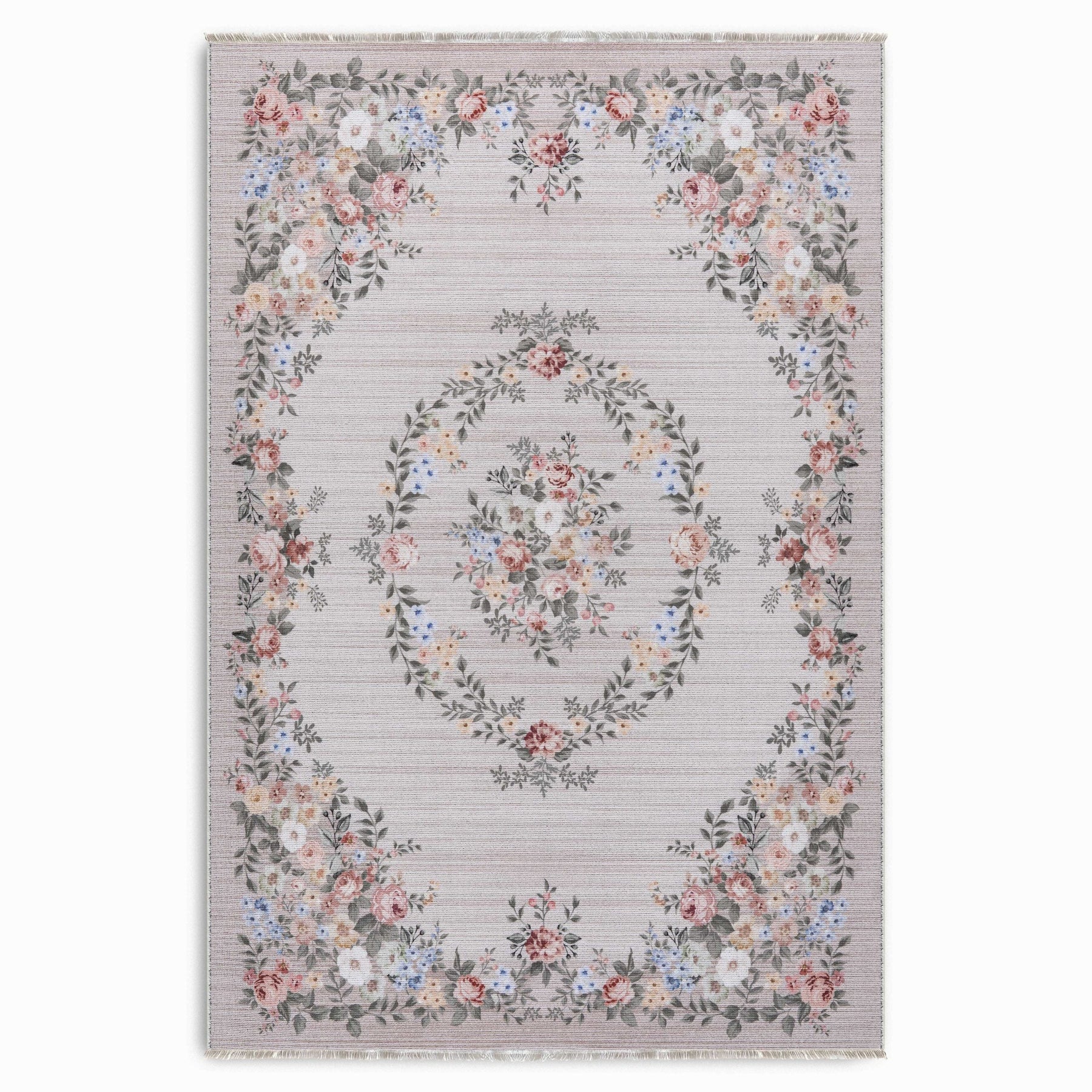 RW7145 washable chenille area rug viewed from above