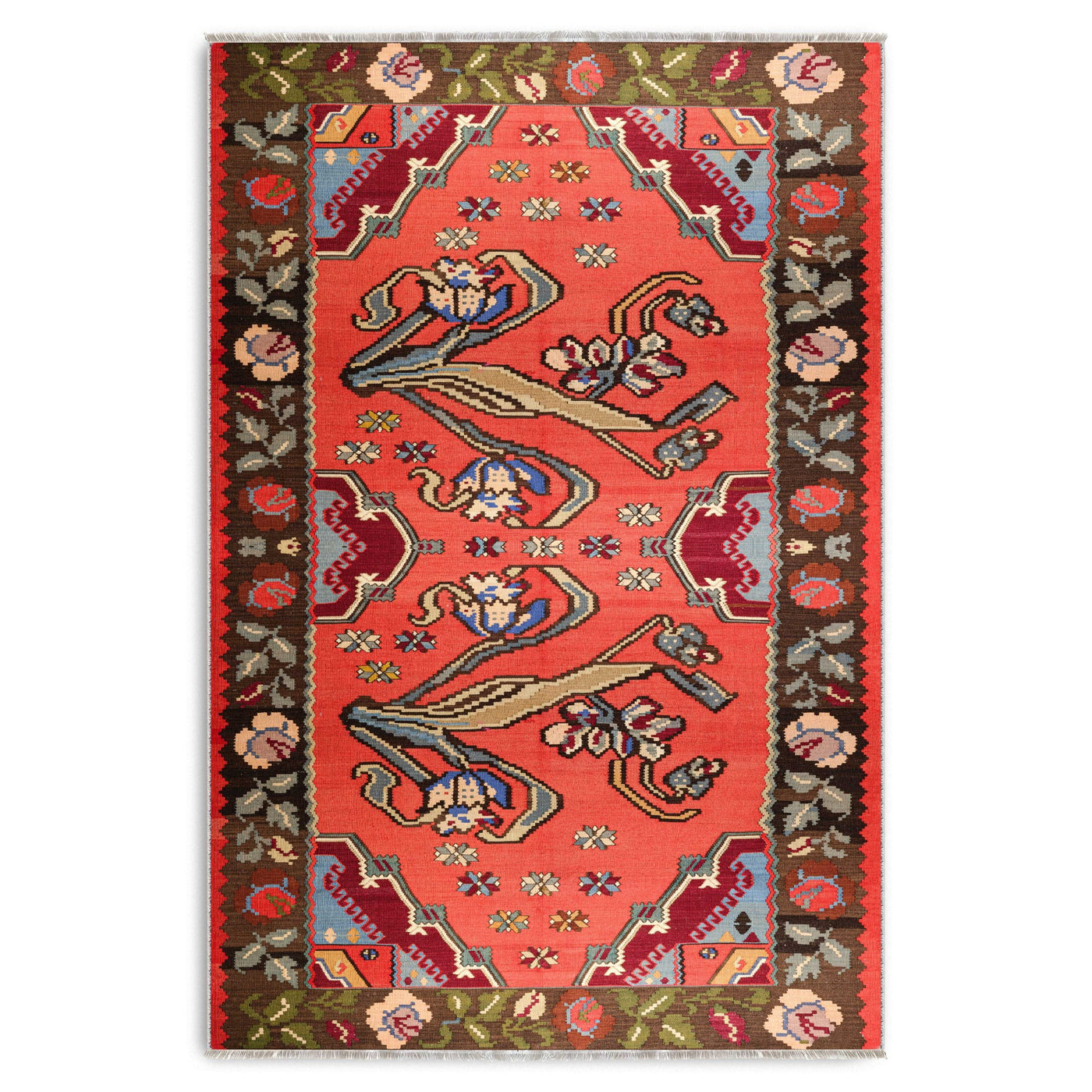 RW7154 washable chenille area rug viewed from above