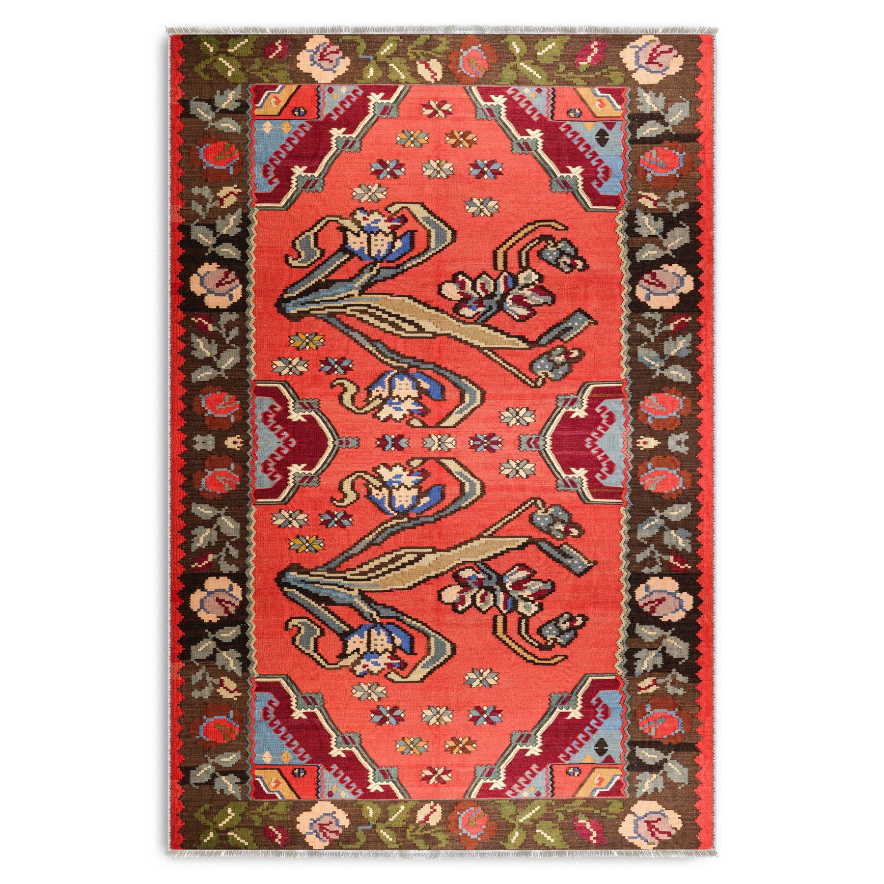 RW7154 washable chenille area rug viewed from above