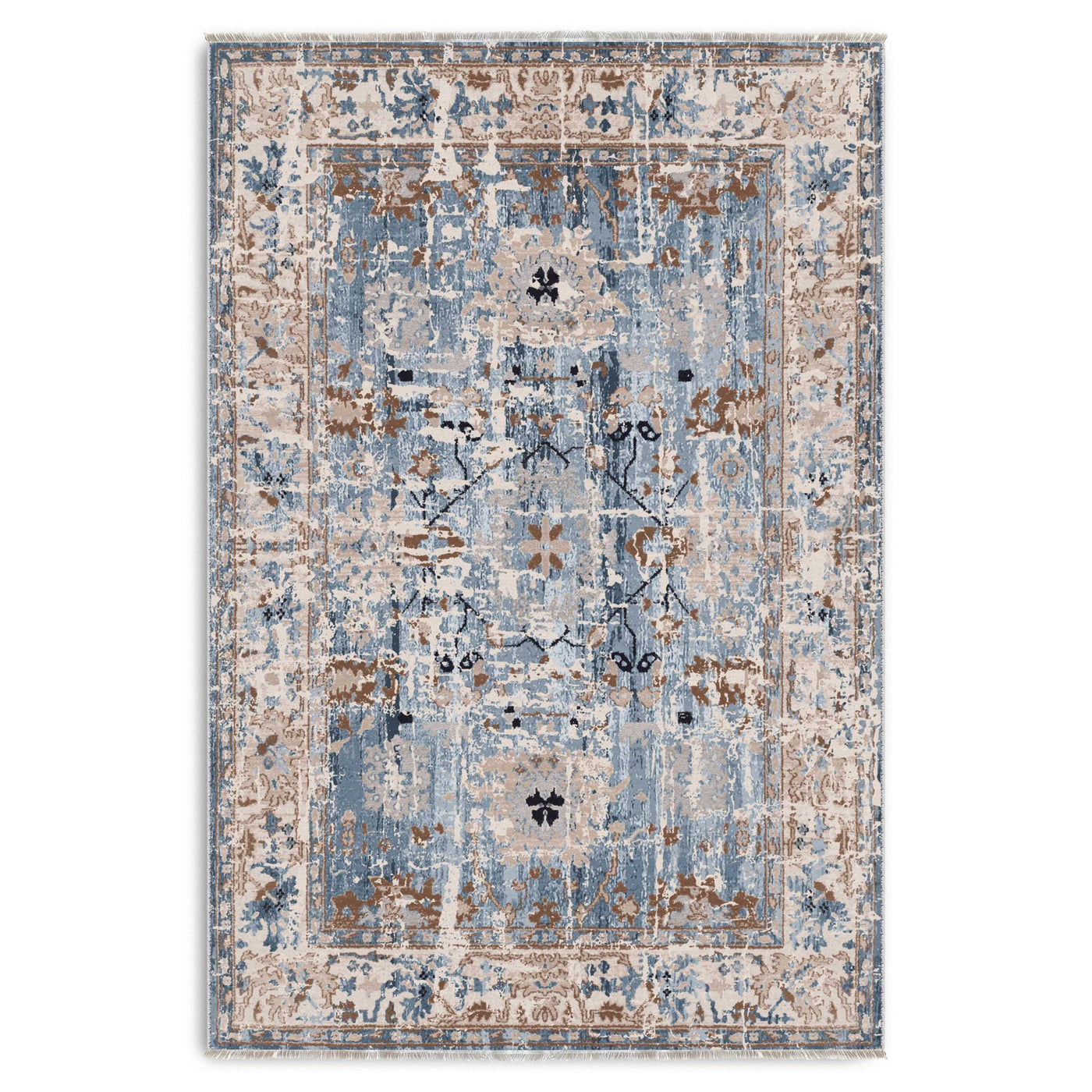 RW7155 washable chenille area rug viewed from above