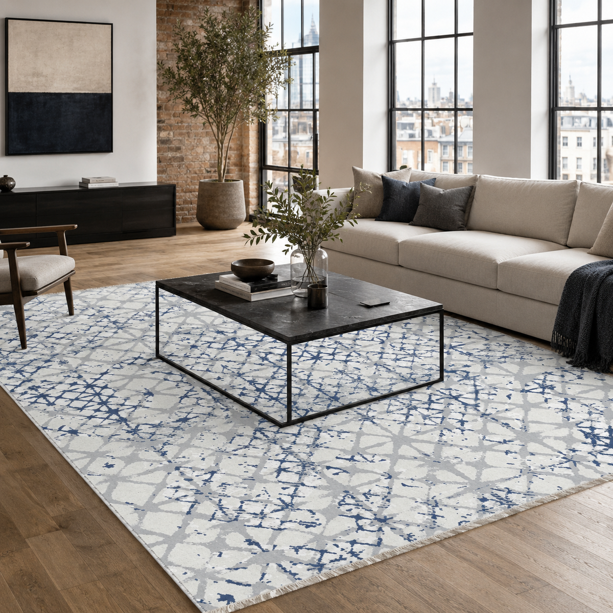 RW7159 washable chenille rug texture and pattern detail