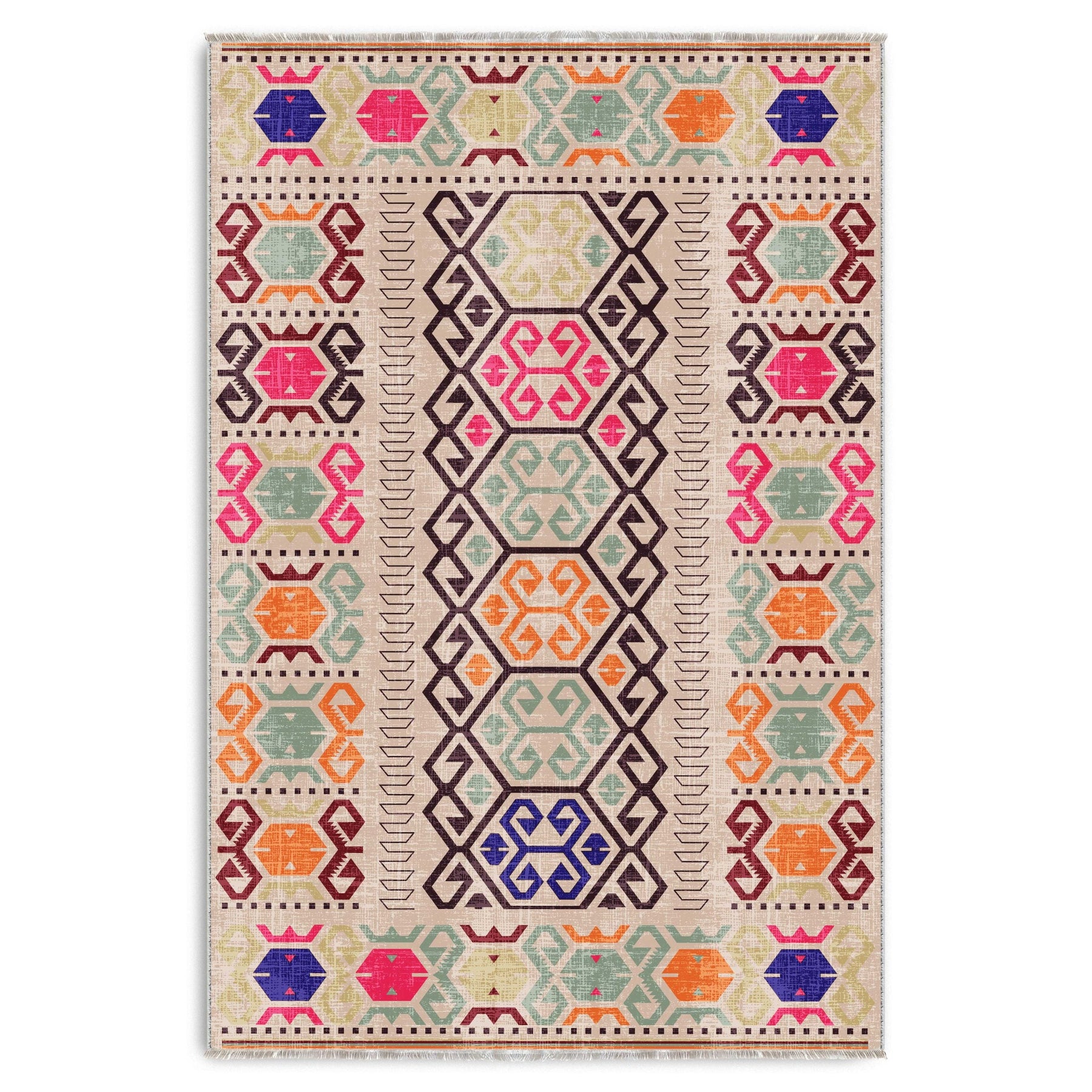 RW7162 washable chenille area rug viewed from above
