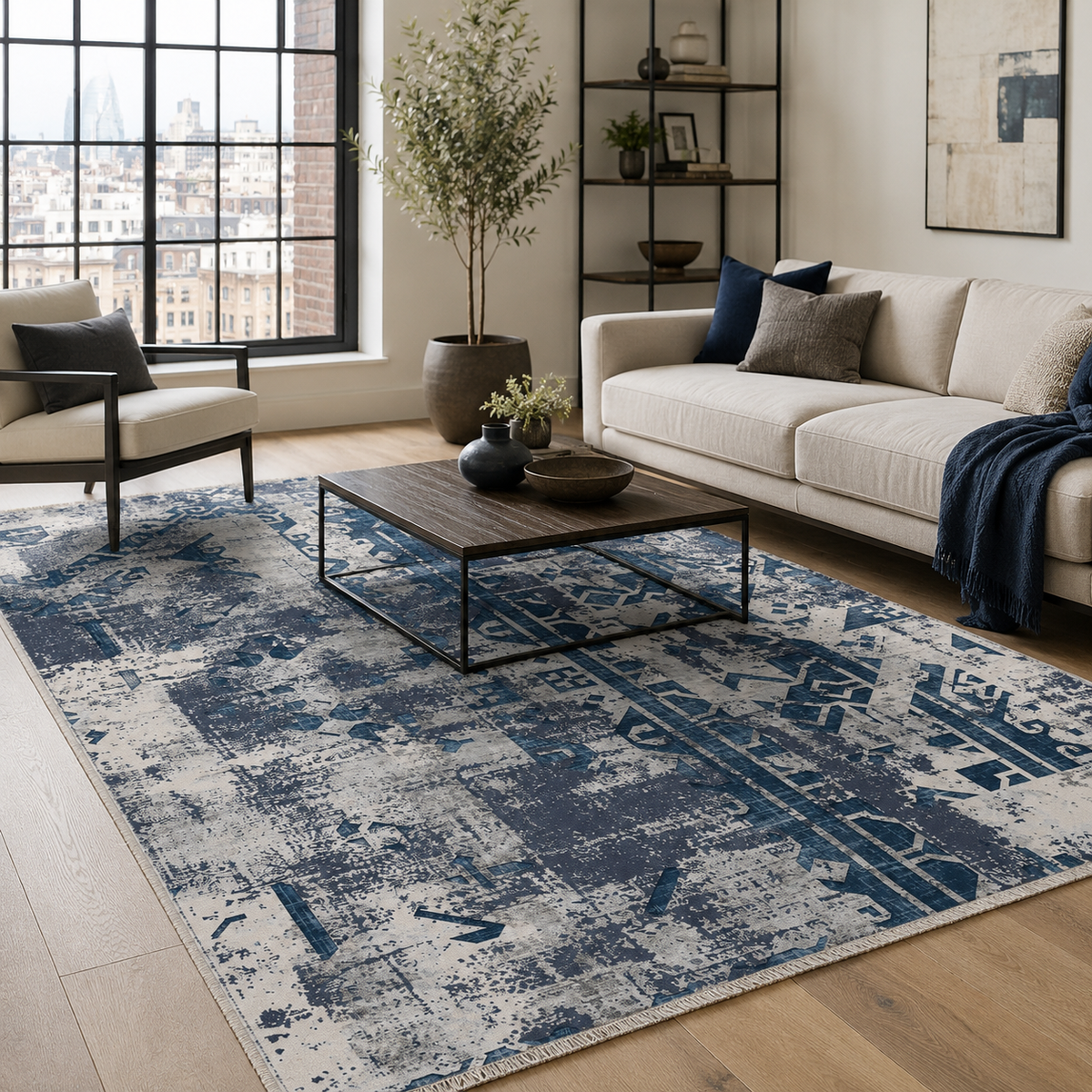 RW7164 washable chenille rug texture and pattern detail