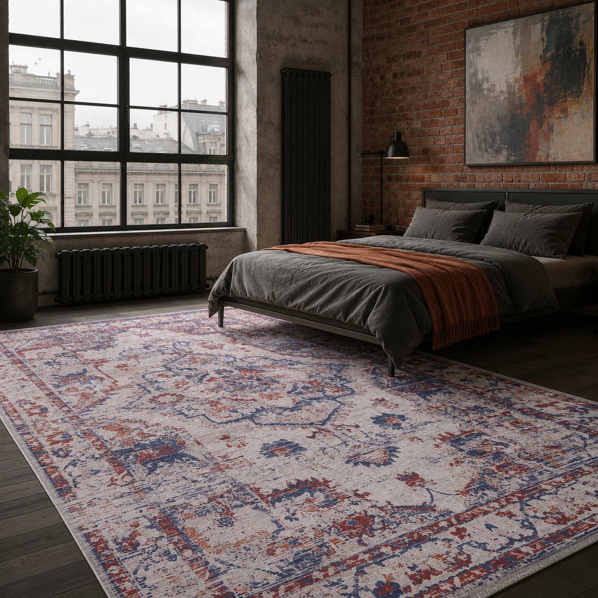 RWDV1001 washable chenille rug texture and pattern detail
