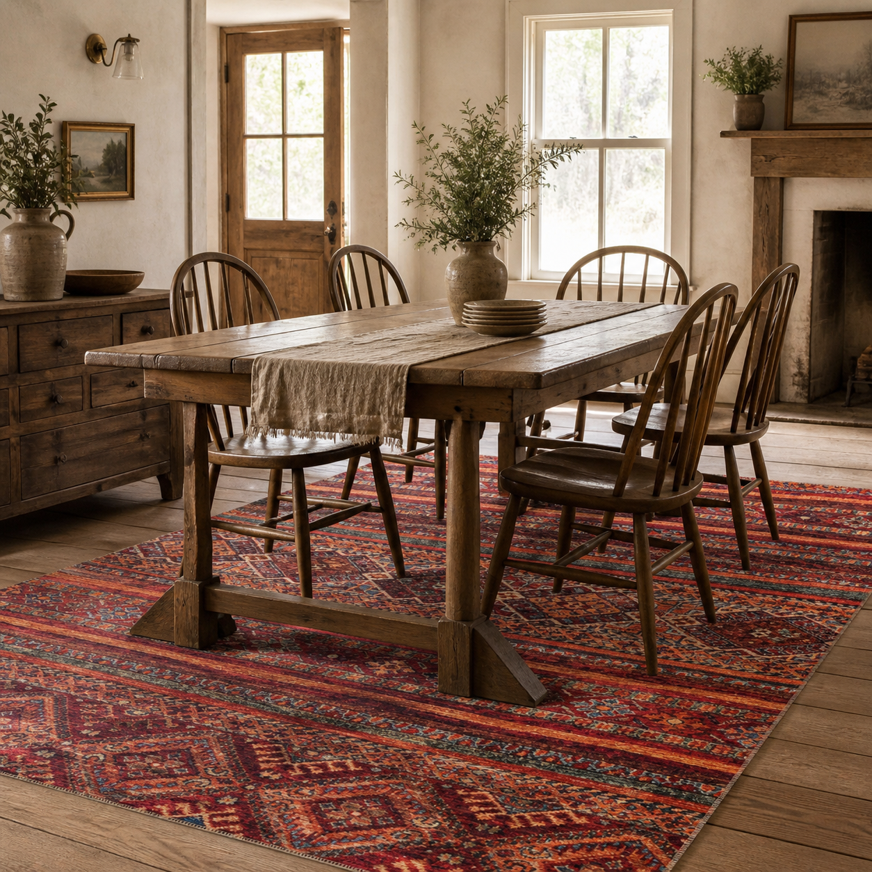 RWDV1322 washable chenille rug texture and pattern detail