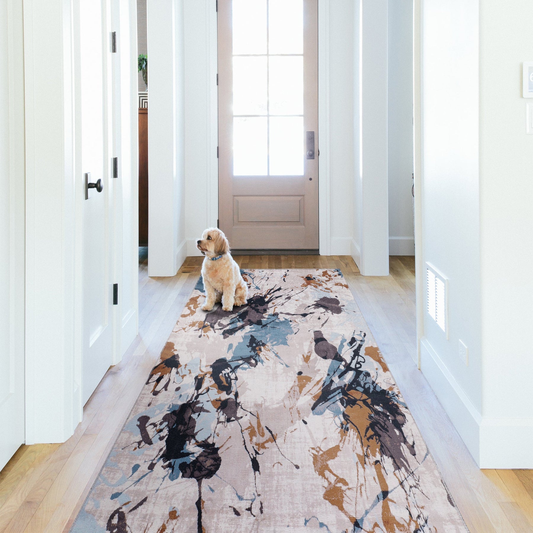 RWNL1004 washable runner rug in a modern hallway