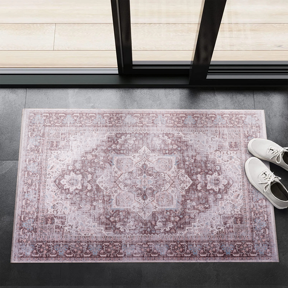 RWNL1013 washable chenille area rug, doormat