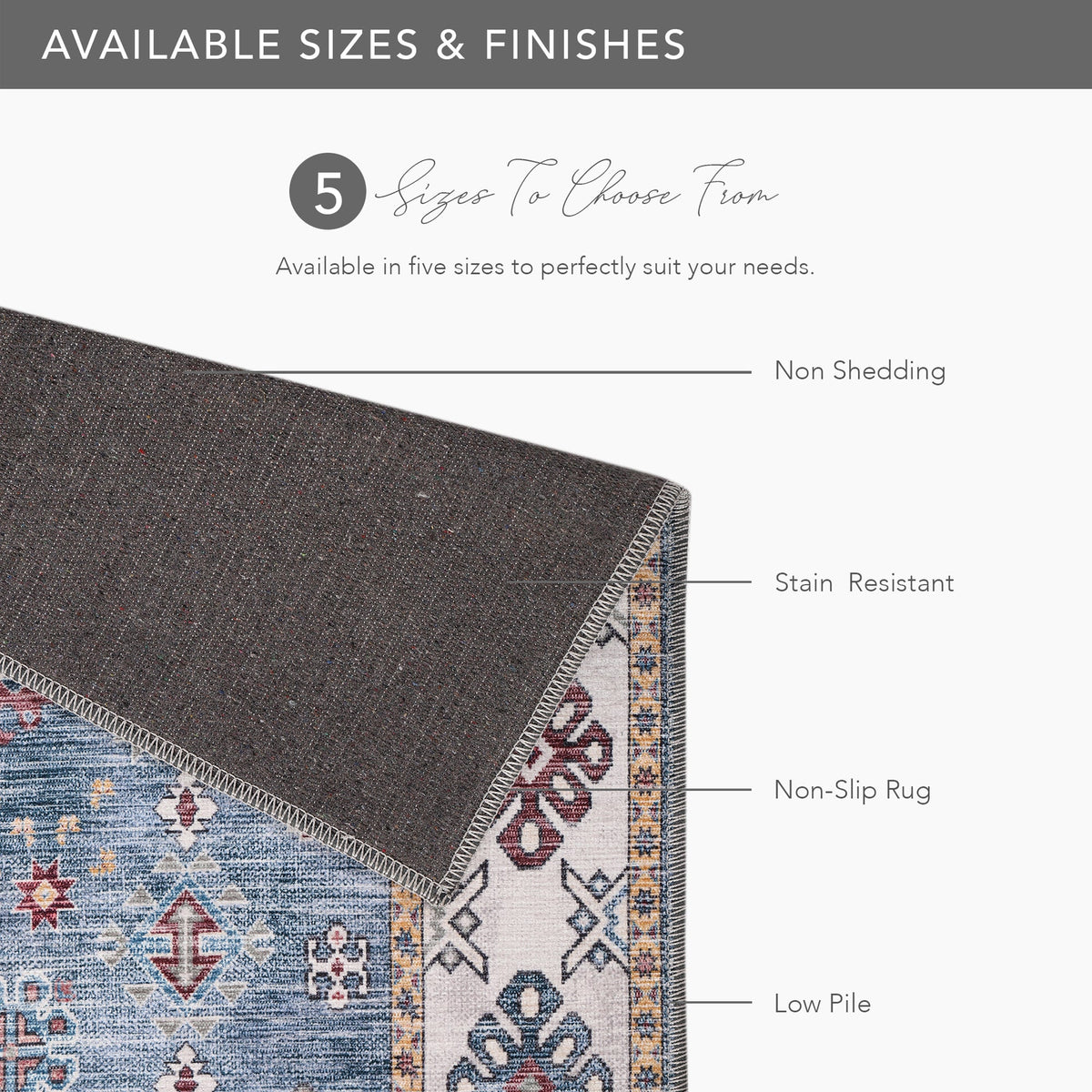 RWNL1016 washable chenille rug texture and pattern detail