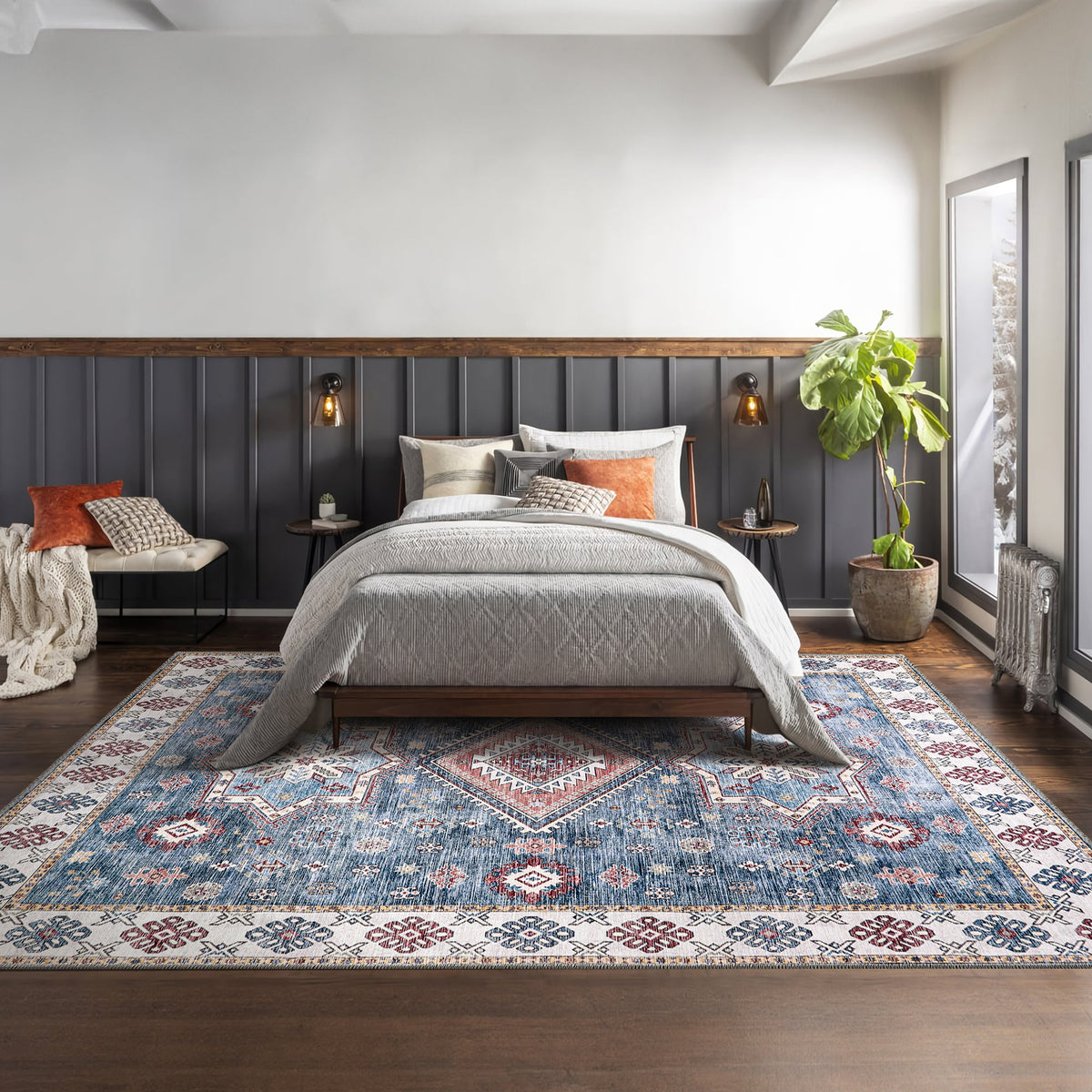 RWNL1016 washable chenille rug texture and pattern detail