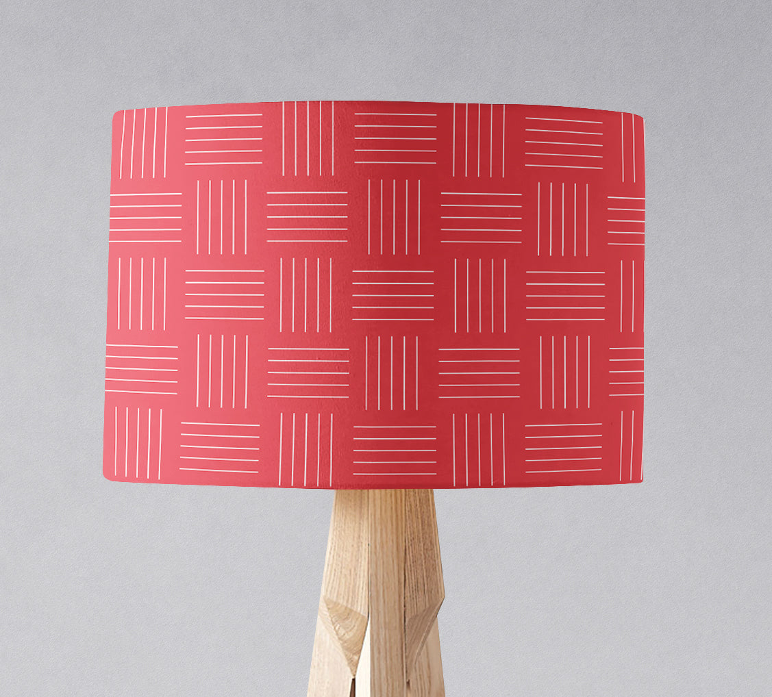 Red and White Lines Lampshade β Ceiling & Table Compatible